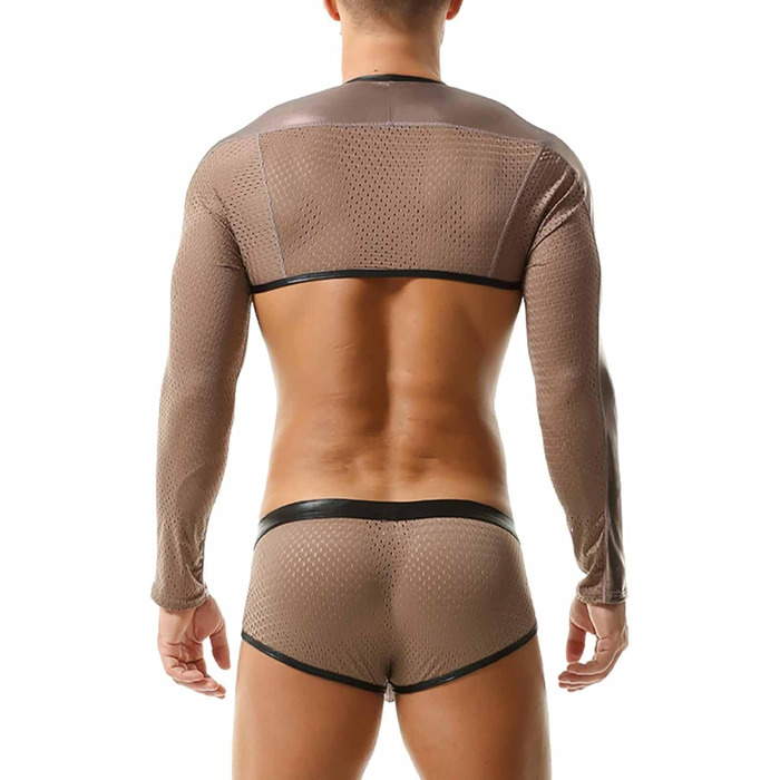 Чоловічий боді для боротьби SRZYMJ: сексуальний, облягаючий, з блискучою тканини, спортивний, без рукавів