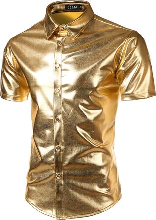 Чоловічий блискучий бронзовий костюм для вечірок JOGAL (Золотий, S)