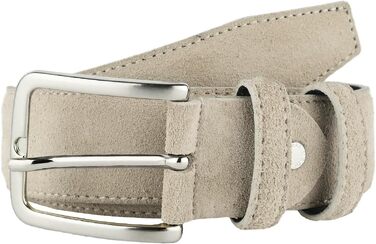 Рімень зі справжньої шкіри (wildleder) унісекс, Made in Italy, бежевий, ширина 3.5 см, розмір 115 (50-52)