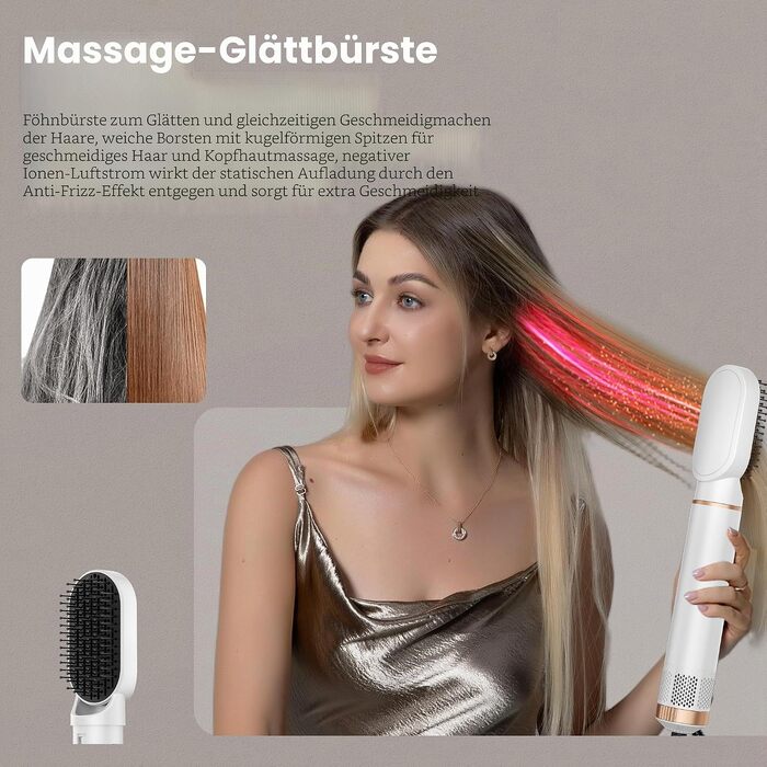 Набір стайлер для волосся 5 в 1 Haarstyler 1000W: фен, круглі щітки, вирівнювач та керлер для всіх типів волосся (чорний)