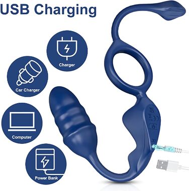 Масажер для простати ChiCLSQ з анальним кільцем, 9 режимів вібрації та керуванням через додаток. Секс-іграшка для чоловіків