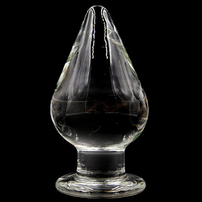 Анальний плаг Kugel з скла XXL з присоском, 7.5 см, кришталево чистий, для жінок та чоловіків