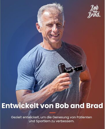Перкусійний масажер BOB AND BRAD Q2 Mini — Міні-масажний пістолет для глибокого масажу тканин, колір: чорний (Midnight Black)