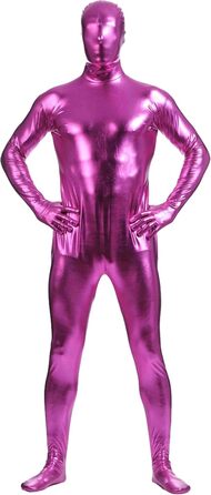 Чоловічий латексний комбінезон з блискавкою - костюм кота, набір для вечірки, Halloween, сцени (рожевий, рожевий, L)