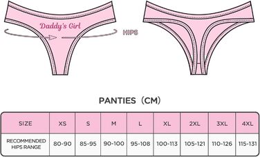 Труси жіночі бавовняні LittleForBig, комплект 3 шт. - Tanga, розмір XL, "Daddy's Girl"