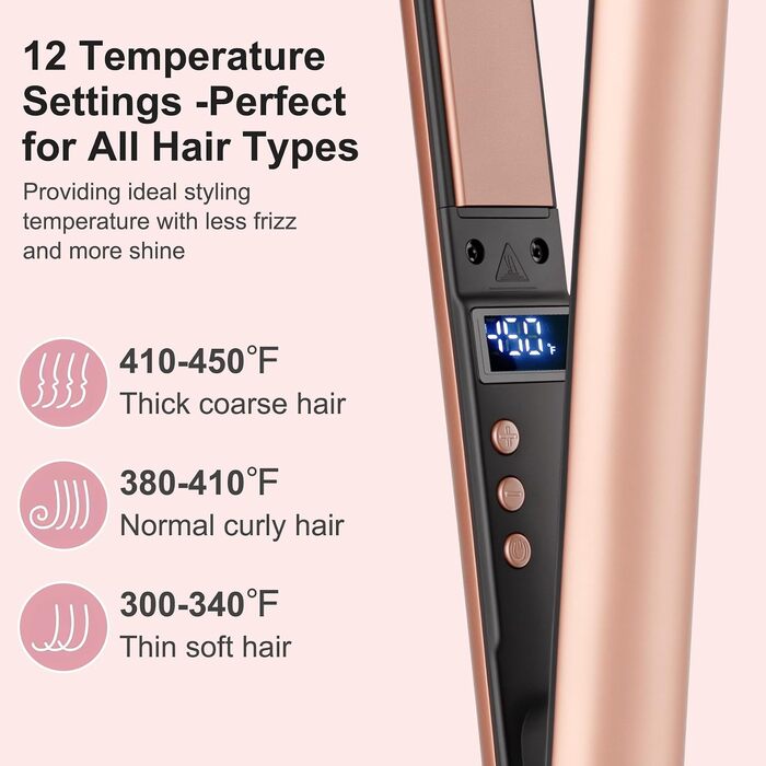 Випрямляч для волосся Ceramic Straight 2 в 1: керамічний випрямляч та плойка для гладкого і блискучого волосся, універсальна напруга, чорний