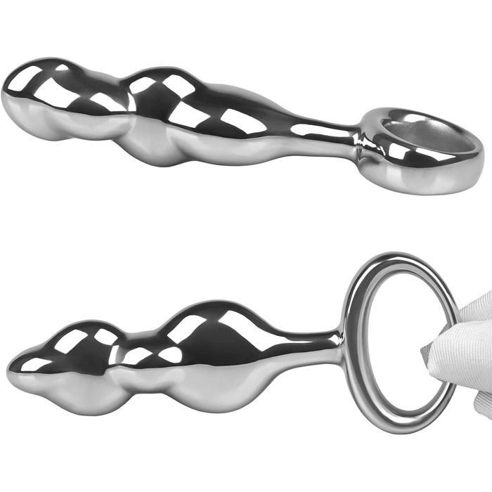 Анальний плаг SXOVO для чоловіків з металу: анальні кулі з кільцем для тяги, сталевий анальний ділдо, масажер простати, стимуляція G-точки, еротичні іграшки для пар