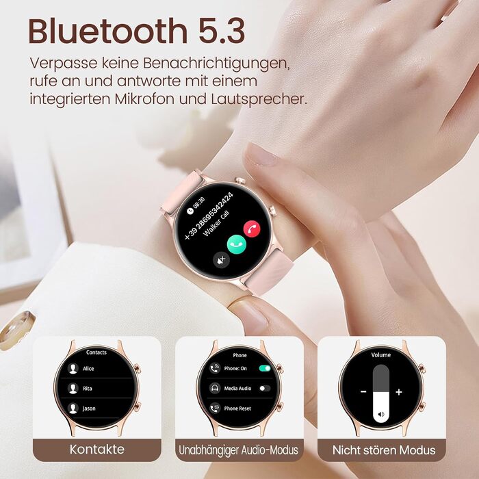 Смарт-годинник WalkerFit для жінок з Bluetooth-дзвінками, 1.39