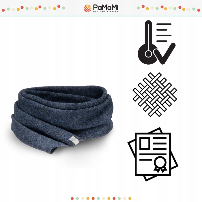 Комплект шапка, рукавички, шарф PaMaMi, універсальний розмір, синій