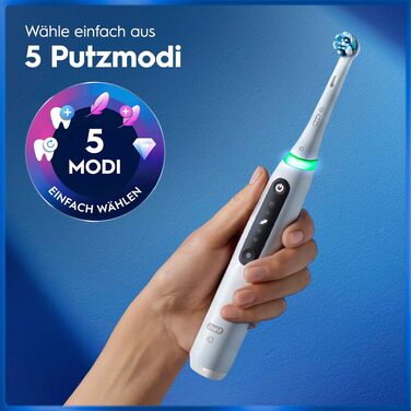Електрична зубна щітка Oral-B iO Series 5, чорна — 5 режимів чищення, насадка Quite White, дорожній футляр