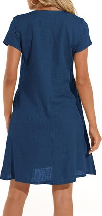 Сукня Tincini Soerkleid льон пляжна повсякденна з V-подібним вирізом А-силует блакитна розмір M