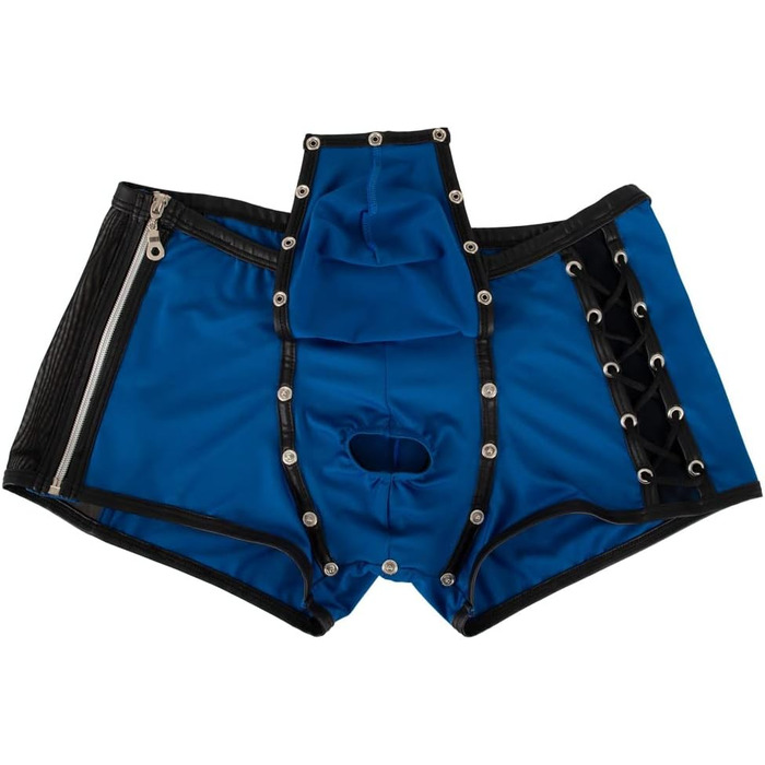 Боксерки чоловічі Orion знімний мішечок, шнурівка, блискавка, XL, блакитний/чорний