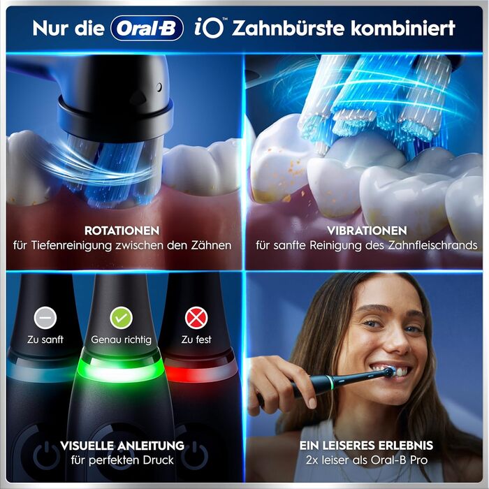 Електрична зубна щітка Oral-B iO Series 6 Black Lava: 5 режимів очищення, 3 насадки та дорожній футляр