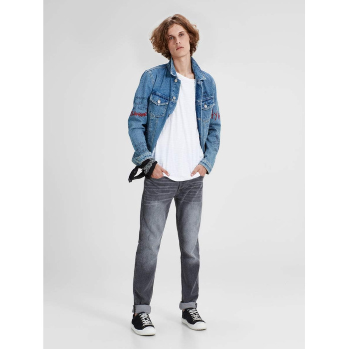 Чоловічі джинси Jack & Jones Tim Original AGI 005 Slim/Straight Fit, сірі (Grey Denim), 38W / 30L