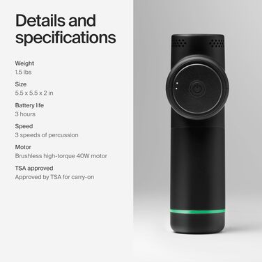 Перкусійний масажер Hyperice Hypervolt Go 2 для глибокого масажу тканин, чорний