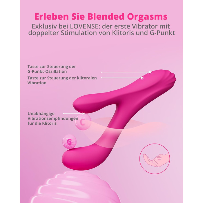 LOVENSE Osci 3 Rabbit - вібратор для жінок з керуванням через додаток, масажер G-точки та кліторального стимулятора, з двома моторами та бездромовим пультом керування