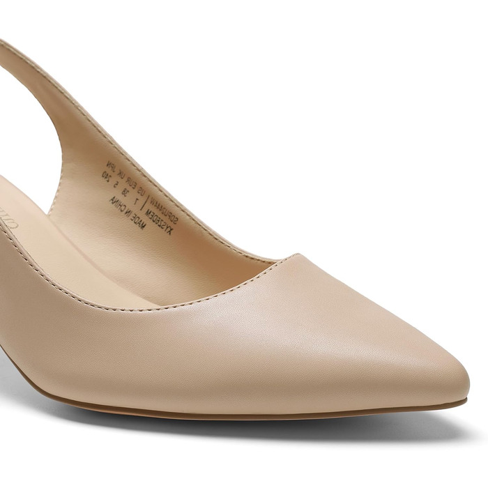 Жіночі туфлі-човники Dream Pairs Slingback на підборах, бежеві (Nude), PU-шкіра, розмір 38 EU