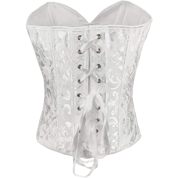 Жіноче корсетне бюстгальтер PAUSUNA з квітковим принтом, шнуруванням, баскським стилем, для формування силуету, білий, 34 розмір