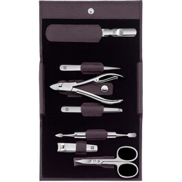 Набір для манікюру та педикюру ZWILLING Premium Edition (7 предметів), нержавіюча сталь, шкіряний дорожній футляр, фіолетовий