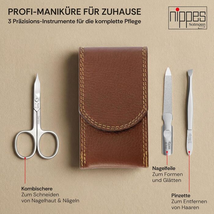 Манікюрний набір nippes Solingen Classic, 7 предметів, нержавіюча сталь, у шкіряному футлярі