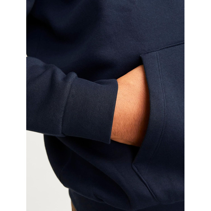 Чоловічий теплий худі з принтом JACK & JONES Basic JJEOGO, колір Dusty Olive (великі розміри 8XL)