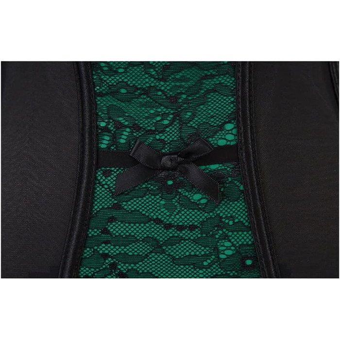 Корсет-топ бюстгальтер: сексуальна спідня білизна з мереживом та сіткою, Push Up, для корекції талії, готичний стиль, колір зелений, розмір L