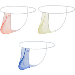 Сексуальна чоловіча білизна BIATWOWR: прозорі стрінги з дихаючого матеріалу, м'які, кольори: помаранчевий, жовтий, блакитний, розмір 3XL