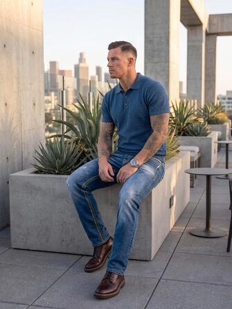 Чоловічі джинси Rock Creek Denim M33 з посиленими швами, темно-сині (29W / 32L, Rc-2369)