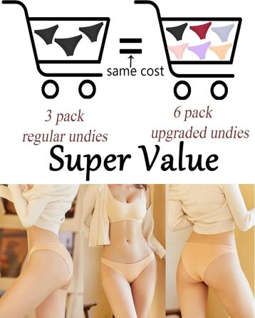 6 шт. бавовняна білизна для жінок FINETOO: низька посадка, бразильяно, S-XL, дихаюча, сексуальна