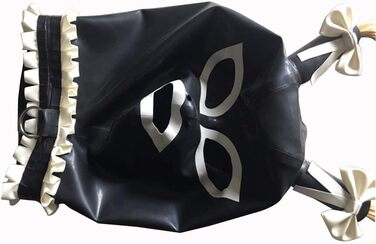 Латексна маска для BDSM, фетіш, бондж, косплей - з мереживом, для тематичних вечірок та Хелловін