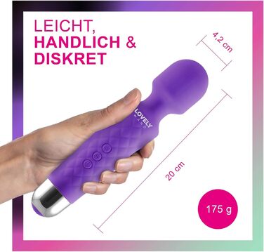 Вібратор для жінок Lovely Wand Violett - 20 режимів, акумулятор, водонепроникний