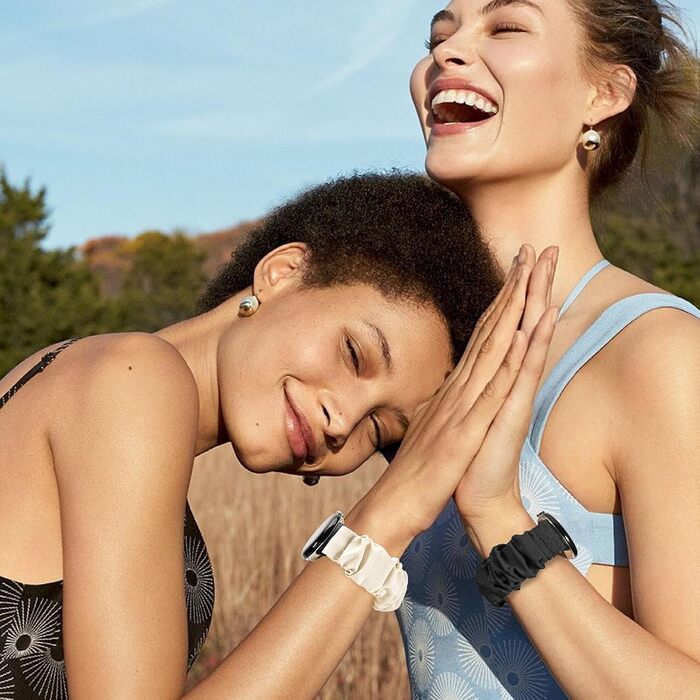 Еластичний тканинний ремінець для Google Pixel Watch 3 41mm, Pixel Watch 2, Pixel Watch, спортивний браслет-резинка для жінок, замінний ремінець (2 шт., S: 14-16.5 см, чорний/білий)