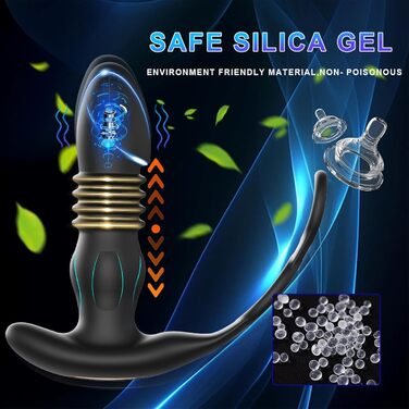 Вібратор для чоловіків PQKuss з кільцем на пеніс, 10 режимів, масажер простати, анальний масажер, для стимуляції, для пар, секс-іграшка