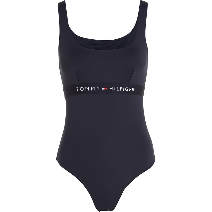 Купальник жіночий Tommy Hilfiger суцільний з вирізами XL блакитний (Desert Sky)