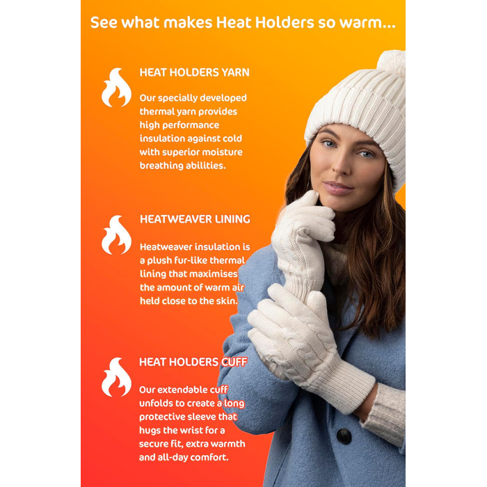 Жіночі терморукавички Heat Holders Trondheim для зими, темно-сині, розмір S-M