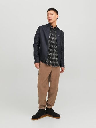 Чоловіча куртка Jack & Jones зі штучної замші, чорна, розмір 4XL