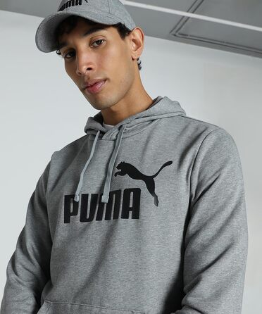 Чоловічий худі Puma ESS No. 1 Logo Hoodie з капюроном, сірий меланж (Medium Gray Heather), розмір XL
