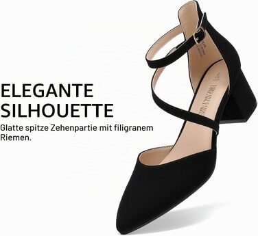 Жіночі туфлі-човники Dream Pairs, закритий носок, нубук, чорні, розмір 39 EU
