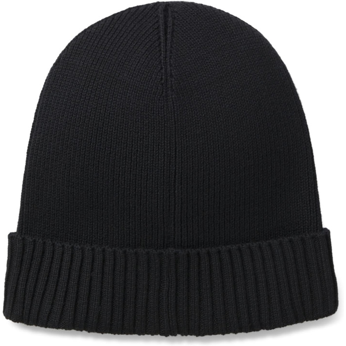 Чоловіча шапка-біні BOSS Asic Beanie-X з бавовни та віргинської вовни з логотипом, чорна, універсальний розмір