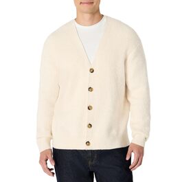 Чоловічий кардиган Amazon Essentials Relaxed Fit з суміші бавовни, колір вівсяно-бежевий меланж, розмір XXL