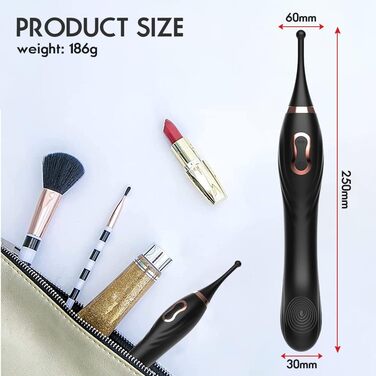 Вібратор клітора високої частоти Xuomt для жінок: стимуляція G-точки та клітора, заміна головки, силікон, чорний