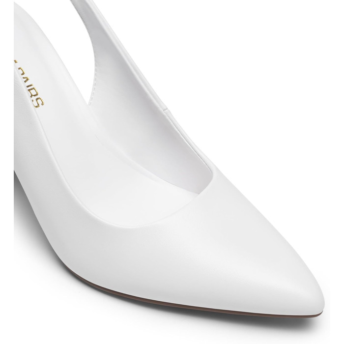 Жіночі туфлі-човники Dream Pairs на підборах з відкритою п'ятою (slingback), білі, розмір 39 EU