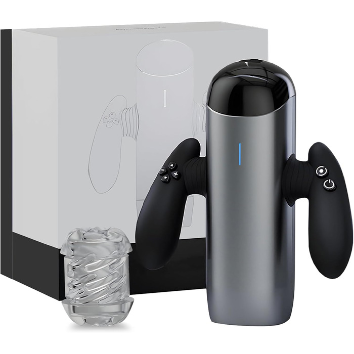 Масажер для чоловіків з 5 телескопічними головками та 5 режимами стимуляції. Реалістичний вагінальний масажер для чоловіків