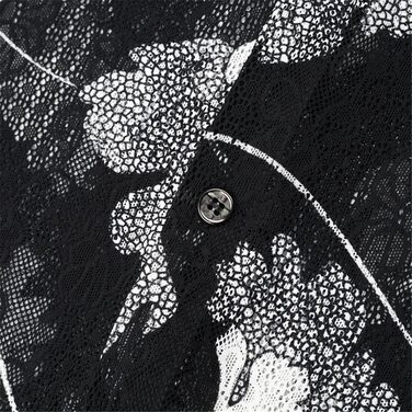 Чоловіча сорочка з квітковим мереживом, прозора по краю, літня, з короткими рукавами, облягаючого крою, для клубу та вечірок, прозора, чорна