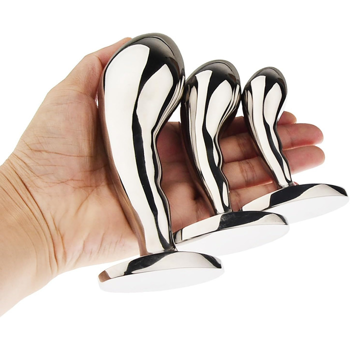 Анальний дildo з нержавіючої сталі з безпечною основою (L) - масажер простати, секс-іграшка для чоловіків та жінок