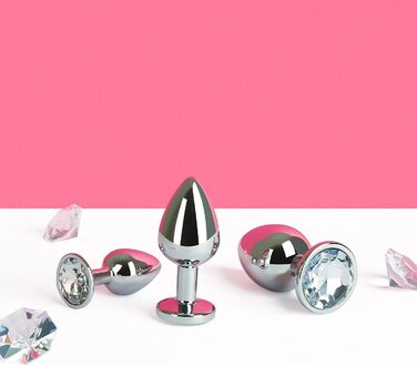 Анальний розширювач EIS, набір з 3-х частин з алюмінію з кристалами, широка база для тренування