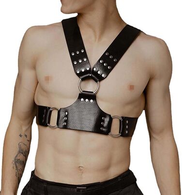 Чоловічий шкіряний нагрудник Yasexx - регульований корсет для ролевих ігор, БДСМ, фетиш, bondage, шкіряний костюм