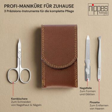 Манікюрний набір nippes Solingen Classic, 7 предметів, нержавіюча сталь, у шкіряному футлярі