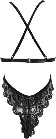 Сексуальна жіноча білизна комплект: боді, нігліж, babydoll. SRZYJ, мереживо, глибокий V-подібний виріз, чорний (A3, L)