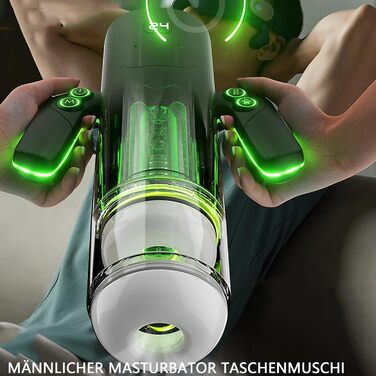 Електричний мастурбатор для чоловіків 3-в-1 з подвійними ручками, 10 швидкостей, реалістична вагіна, портативний секс-іграшка